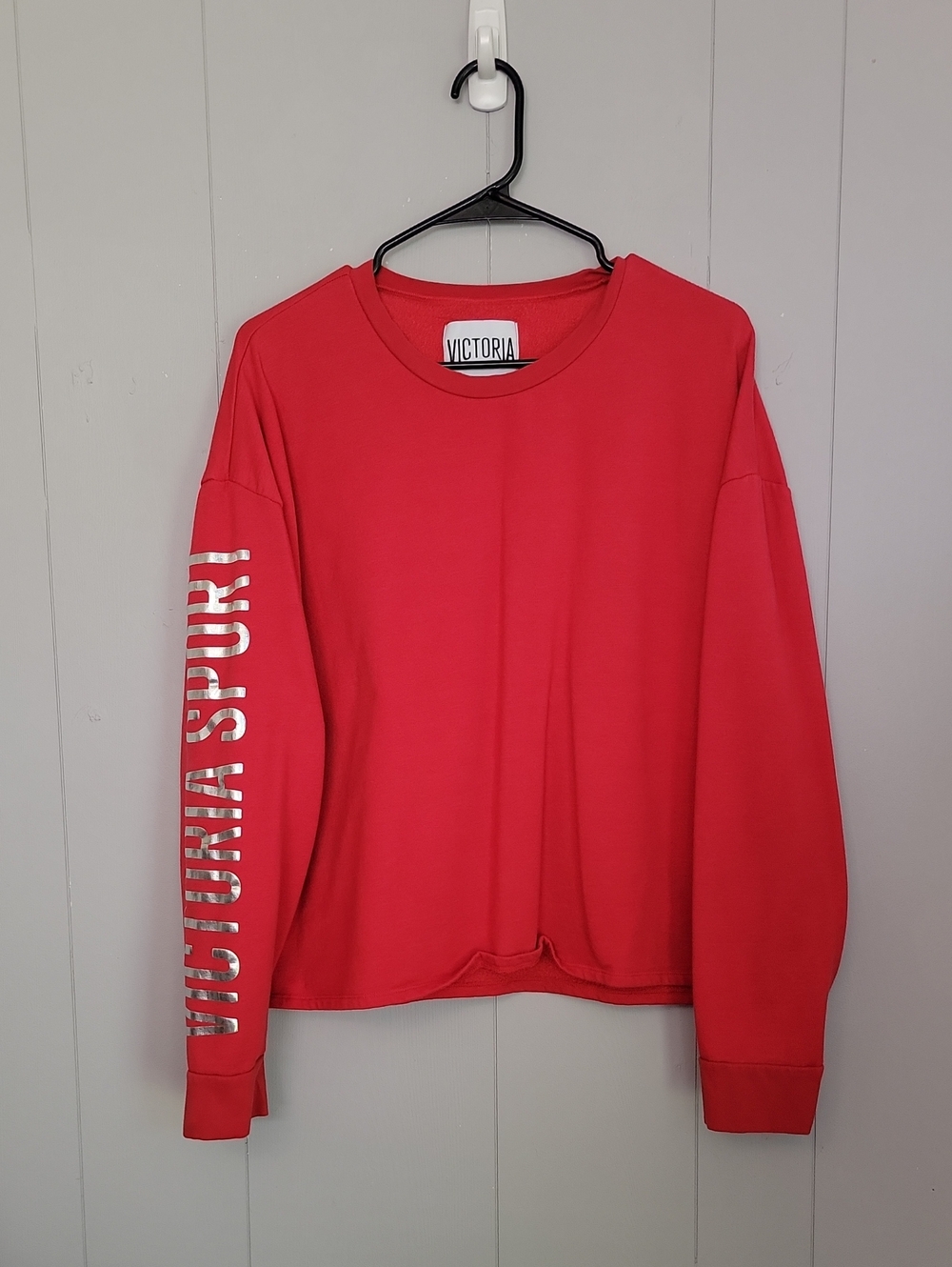 Victoria Secret Women's Sweatshirt Large Red Long Sleeve